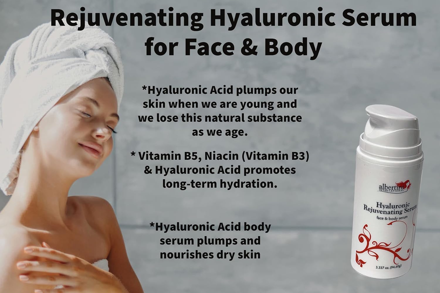 Hyaluronic Rejuvenating Serum for Face & Body 3.34 oz