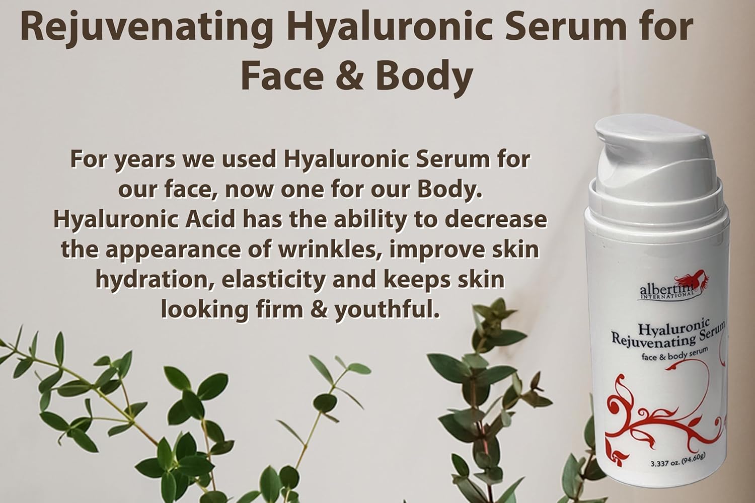 Hyaluronic Rejuvenating Serum for Face & Body 3.34 oz